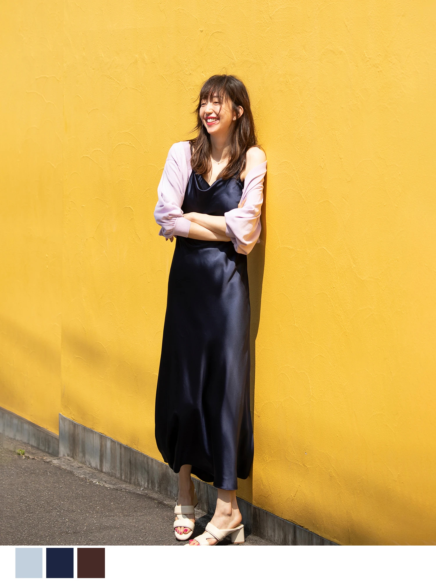 松島花 木津明子 Brown Street サテンロングワンピース Brown Street ブラウンアンドストリート のワンピース ドレス通販 Brown Street Online