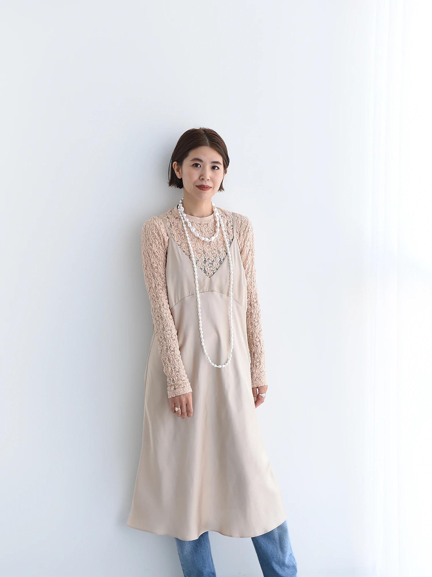 mai×Brown&Street]サテンミディキャミワンピース / Brown&Street
