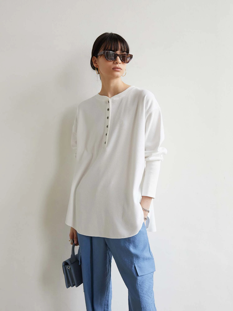 Brown&Street(ブラウンアンドストリート) |シンプルワッフルオーバートップス