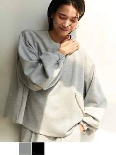 ブラウンアンドストリート Brown&Street 袖ウェーブロンT （グレー） ブラウンアンドストリート Brown&Street 袖ウェーブロンT