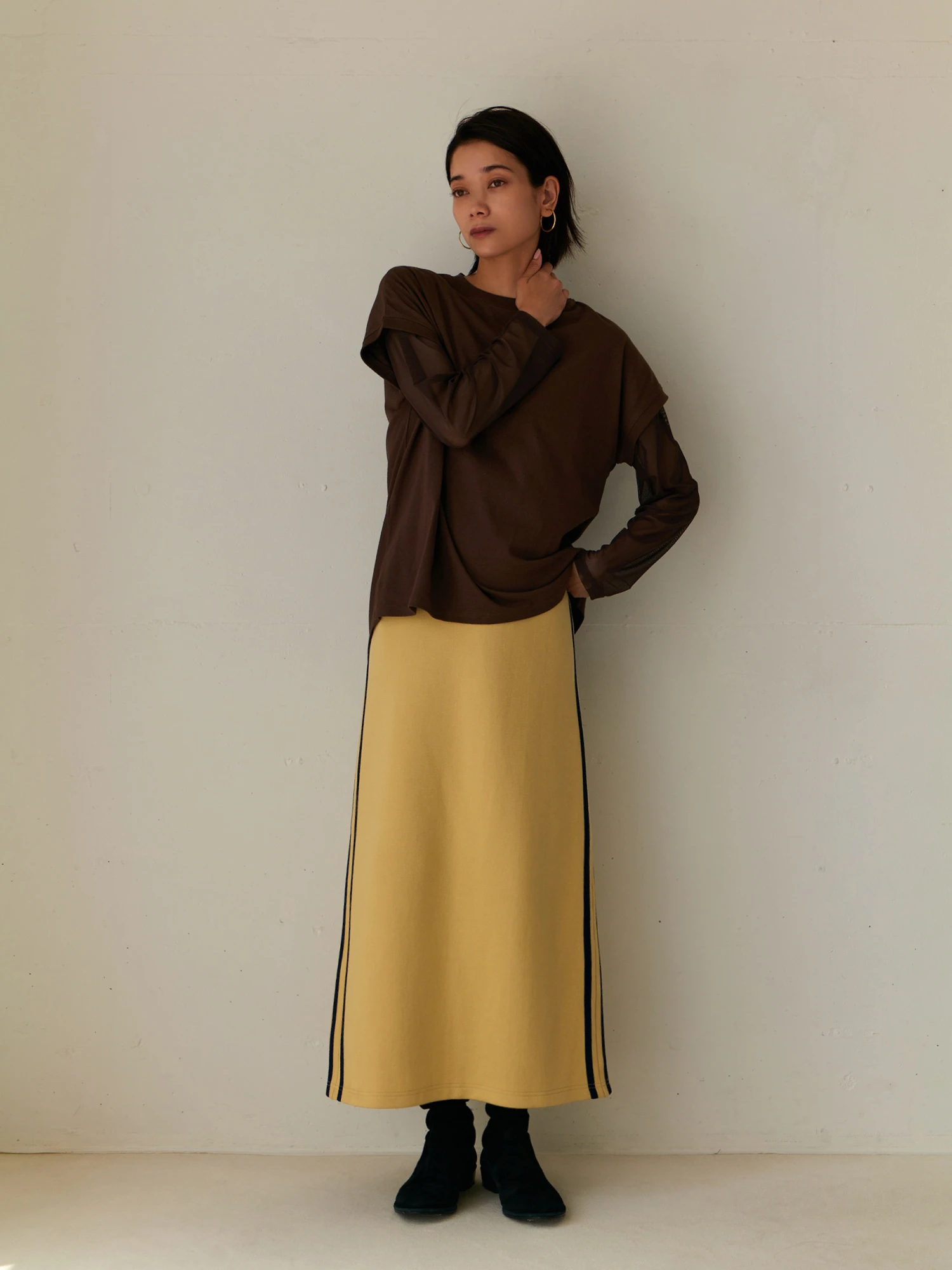 25SS】WOMEN ガーメントダイリサイクルストレッチ スカート