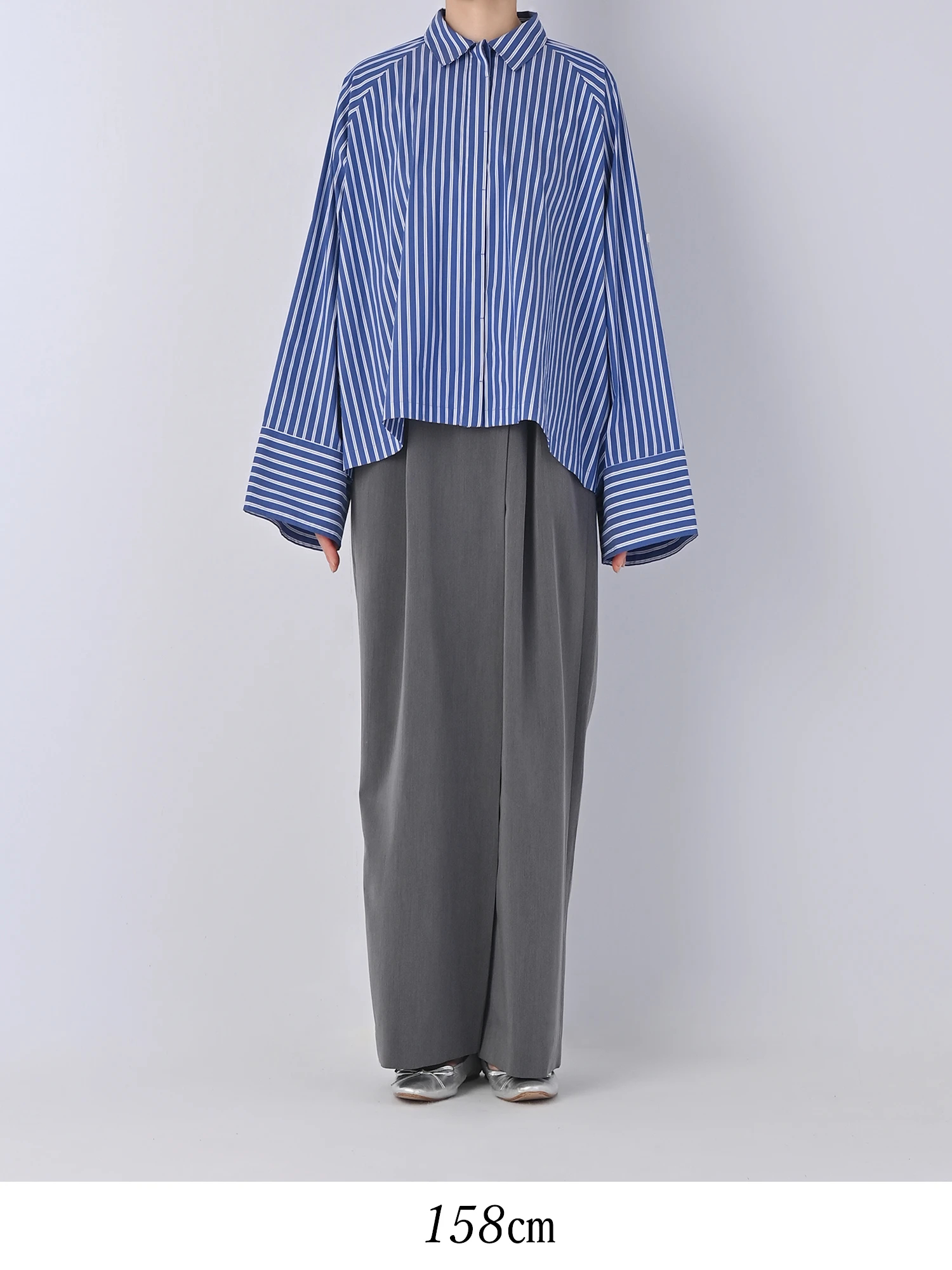 Brown&amp;Street ブラウンアンドストリート　袖スリットピンタックシャツ ブラウンアンドストリート Brown&Street 袖スリットピンタック