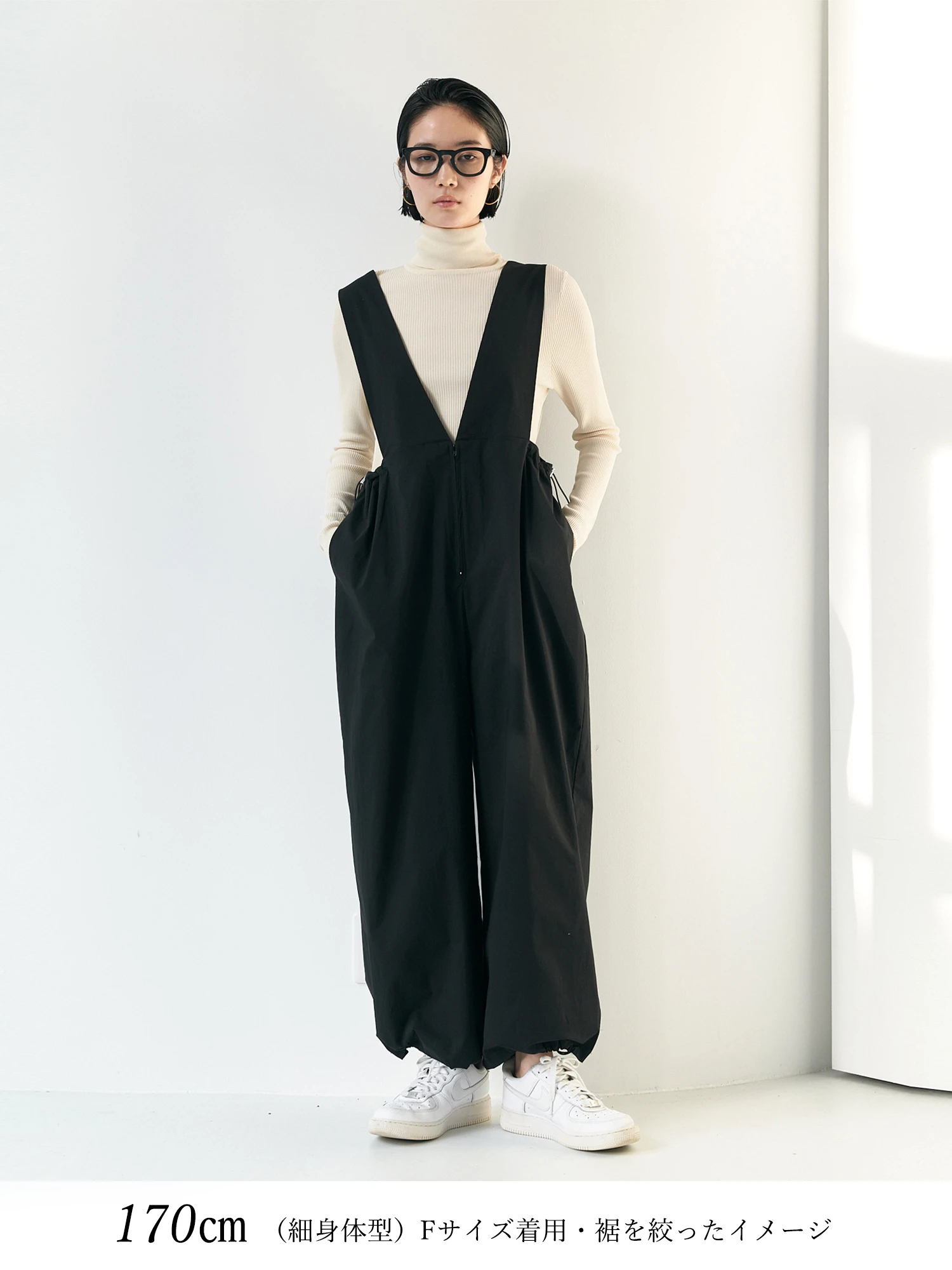 ドロストVネックオールインワン / Brown&Street（ブラウンアンド