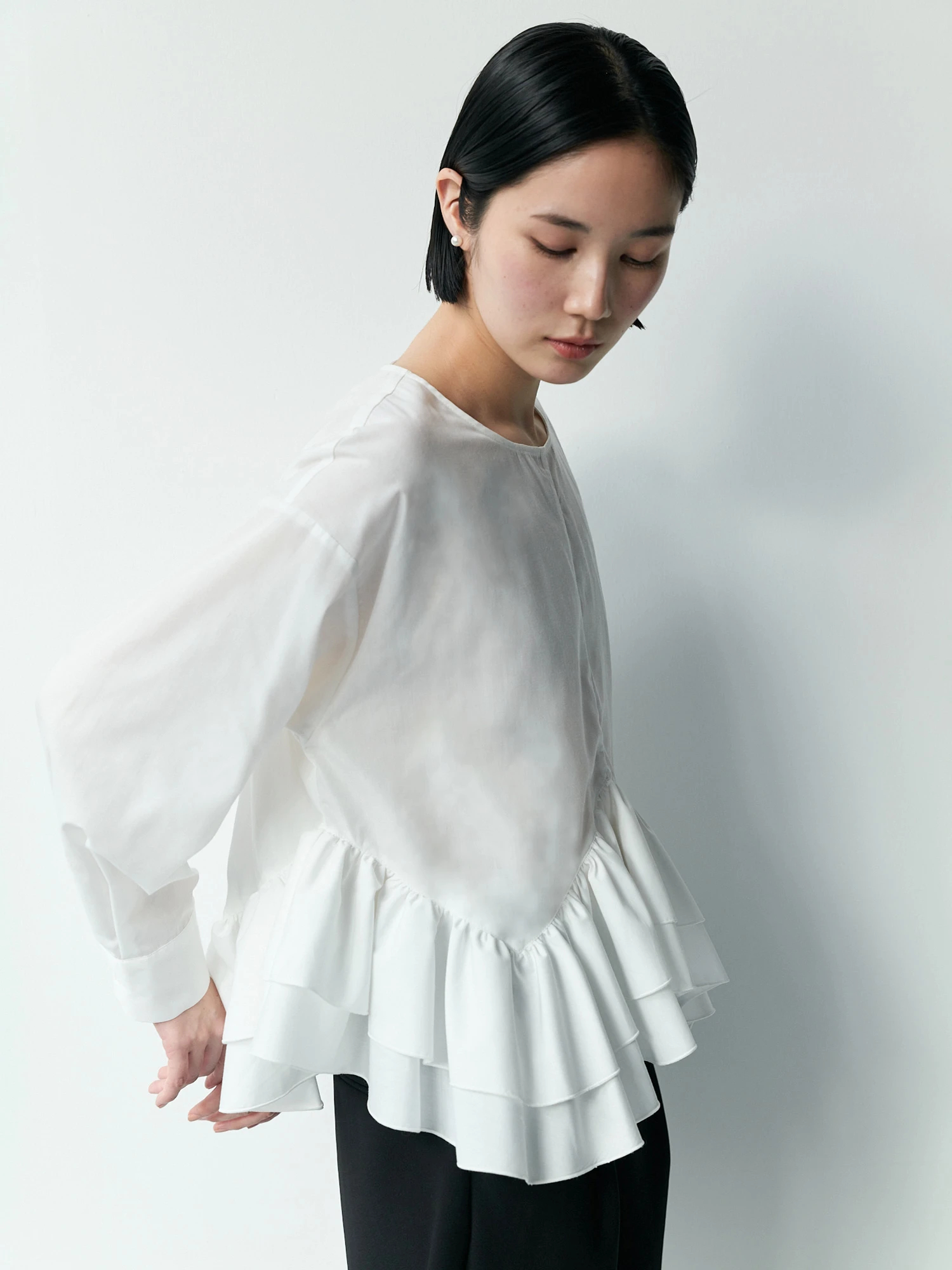 y'sブラウス Y's yohji yamamoto ジップ変形ブラウス（YS-B04-104） | LA G