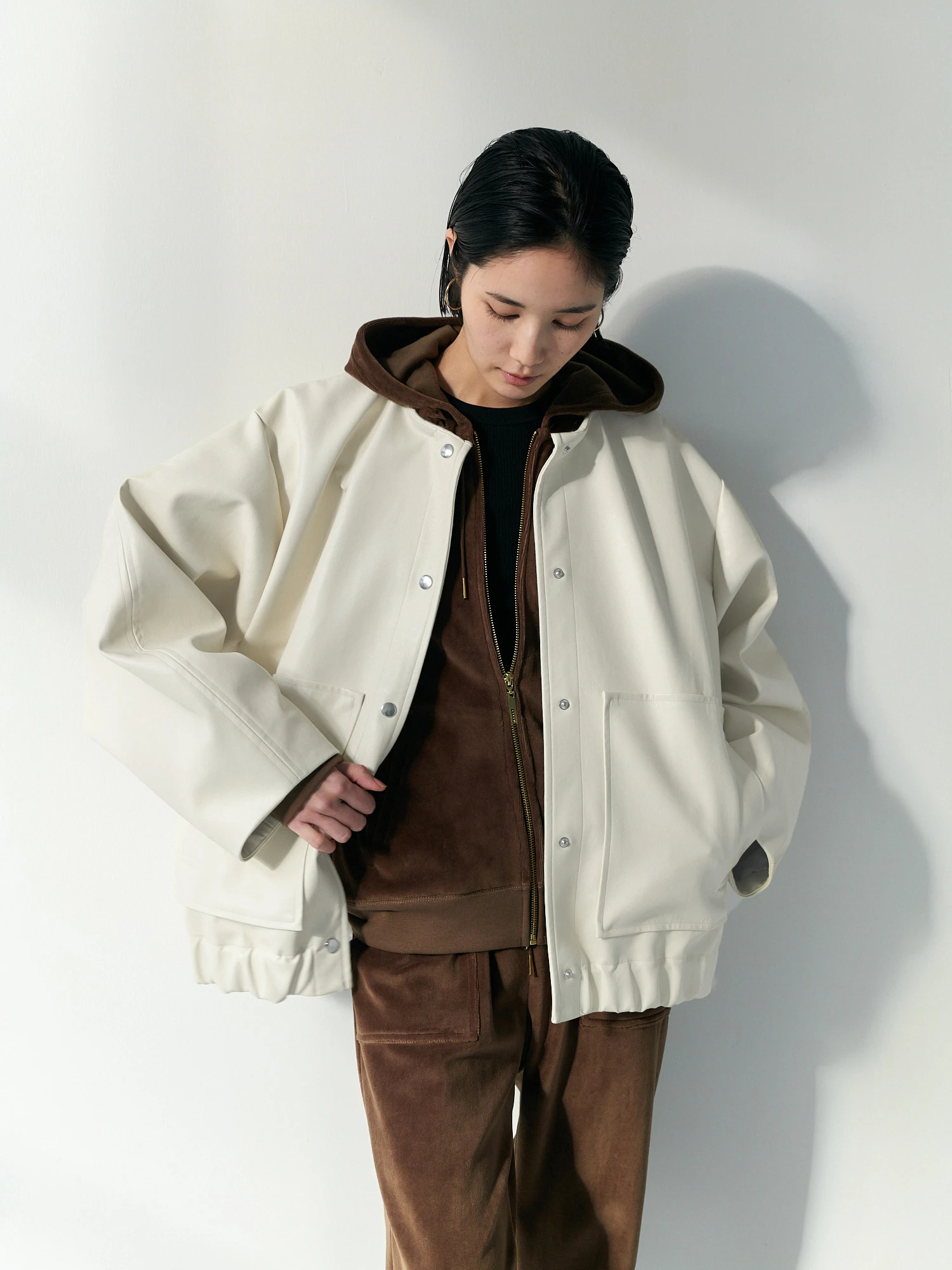 エコレザーBIGブルゾン / Brown&Street（ブラウンアンドストリート）の