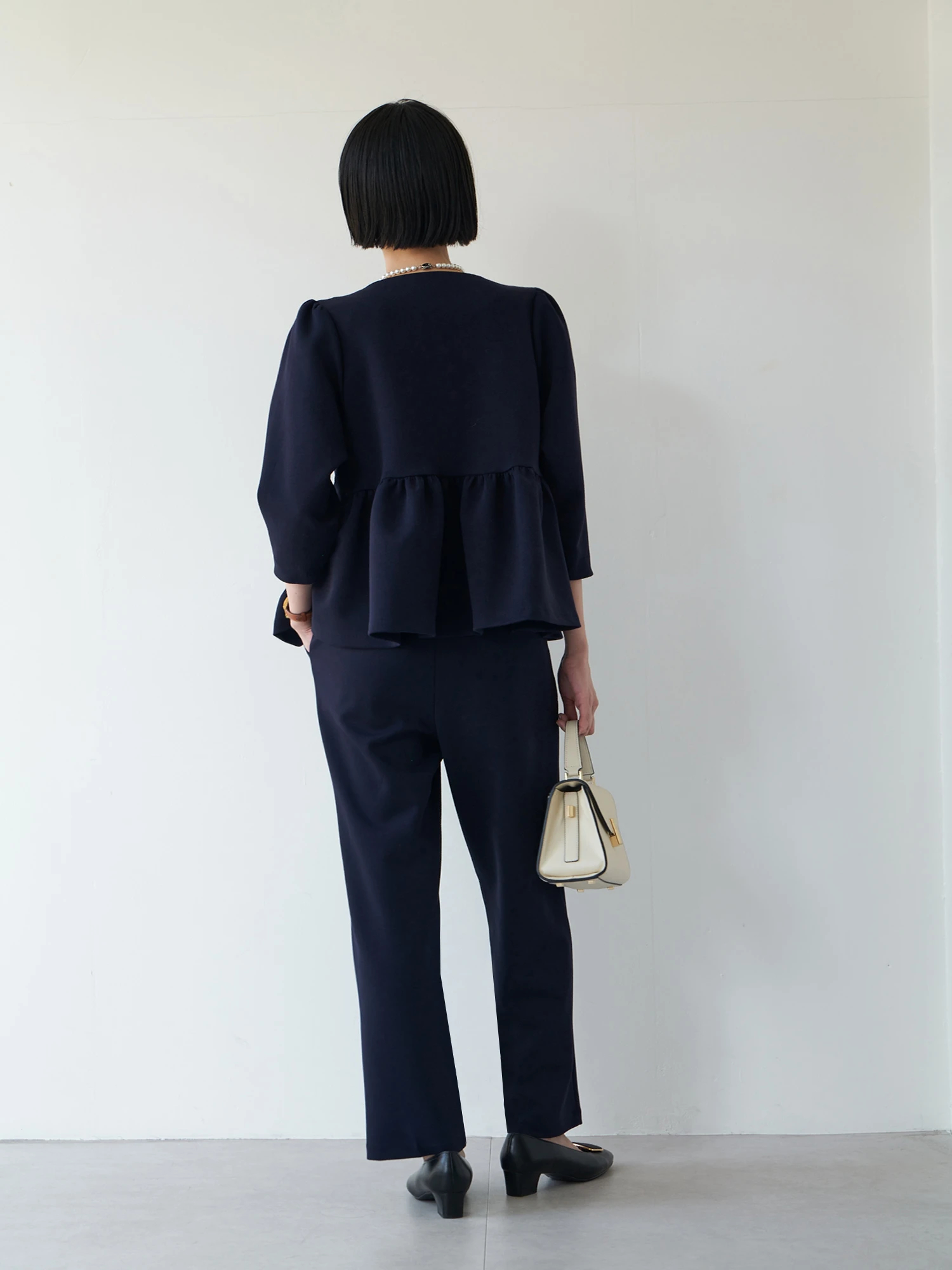 ブラウンアンドストリート Brown&Street [セットアップ対応] 美カバーペプラムトップス （ブラック） ブラウンアンドストリート Brown&Street [セットアップ対応] 美