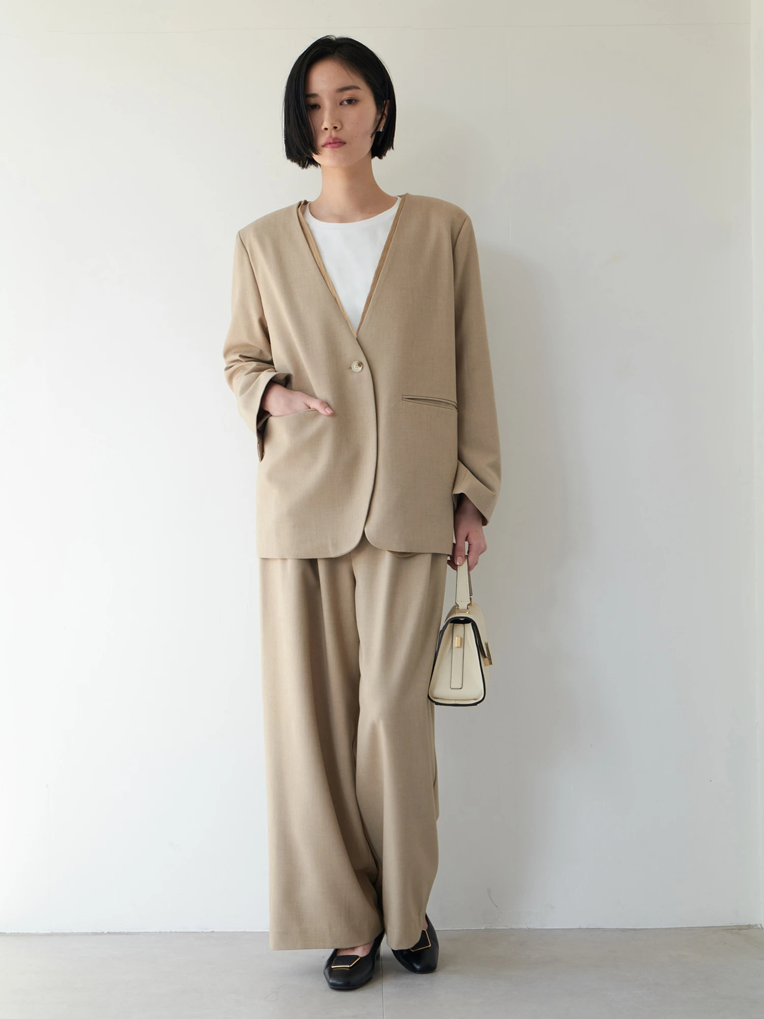 styling/ シアージャケット ベージュ シアー2ピースジャケット【セットアップ対応】 / Brown&Street