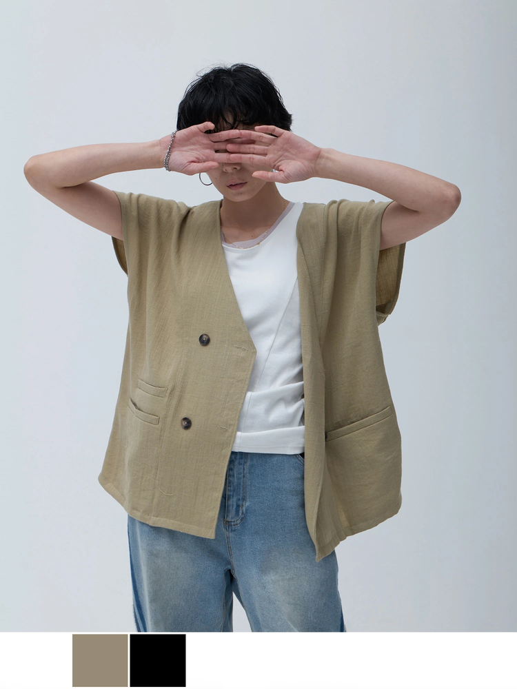 Brown&Street(ブラウンアンドストリート) |リネンライクダブルボタンベスト