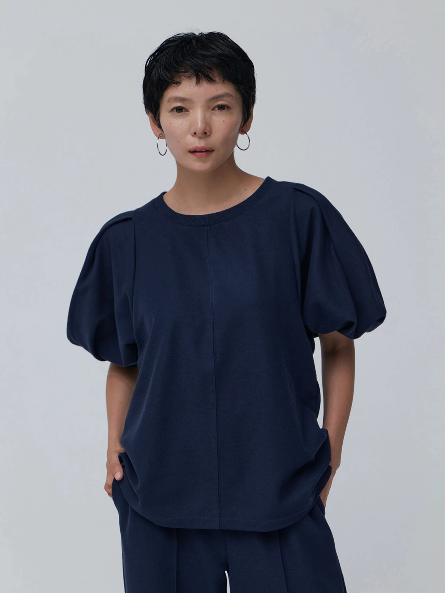 ラドロー　黒 パフスリーブ 半袖 トップス Daily Luxe】パフスリーブトップス / Brown&Street（ブラウンアンド