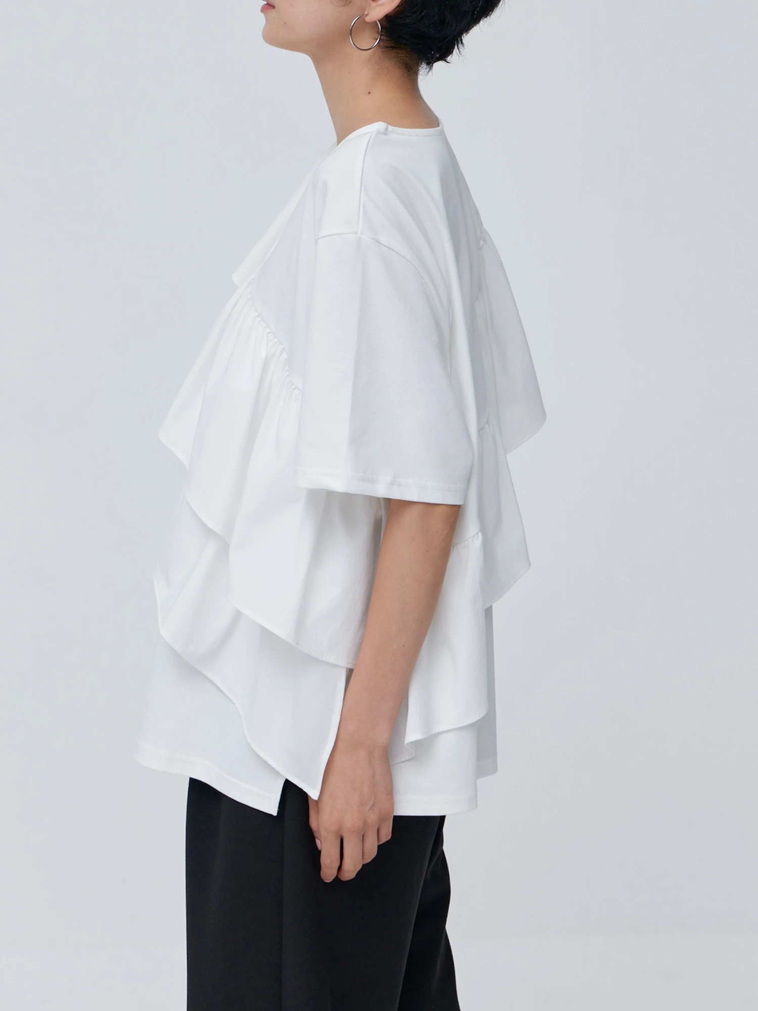 ETRE フリルトップス SANTEスタンドカラーフリルトップス(F WHITE): トップス │ ETRE