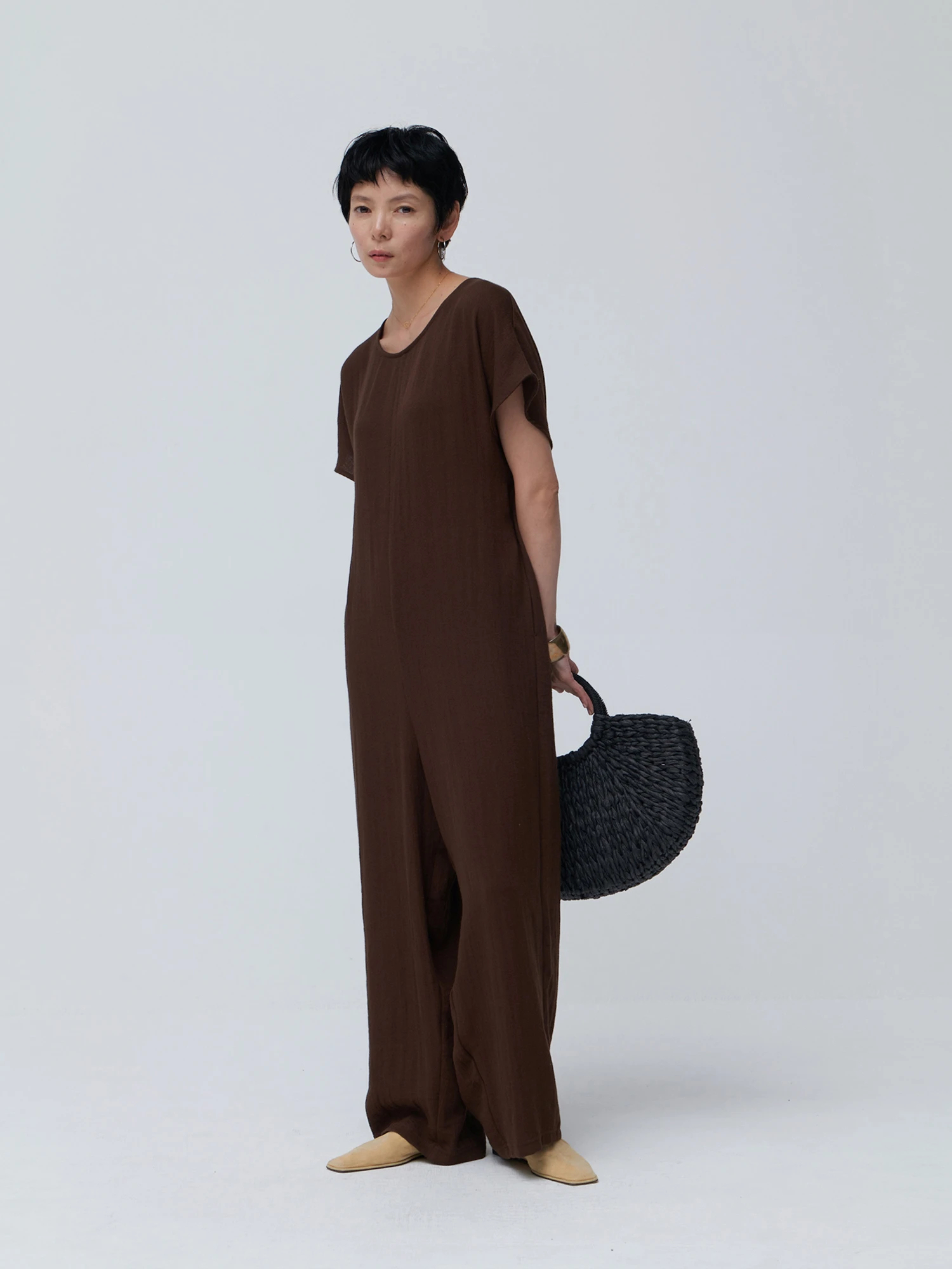 Brown and Street サロペット ジャガードフラワーオーバーオール / Brown&Street（ブラウン