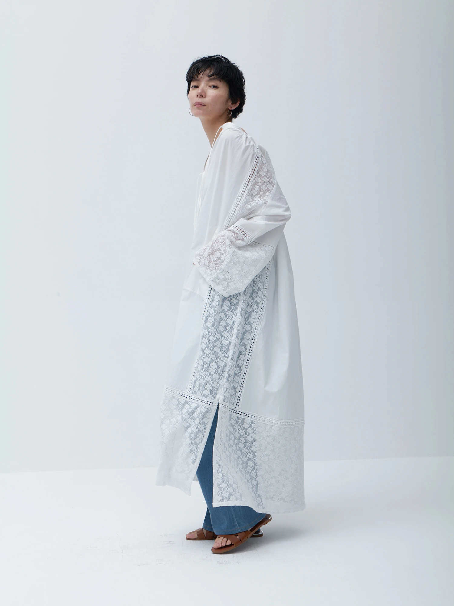 レースコンビロングワンピース / Brown&Street（ブラウンアンド