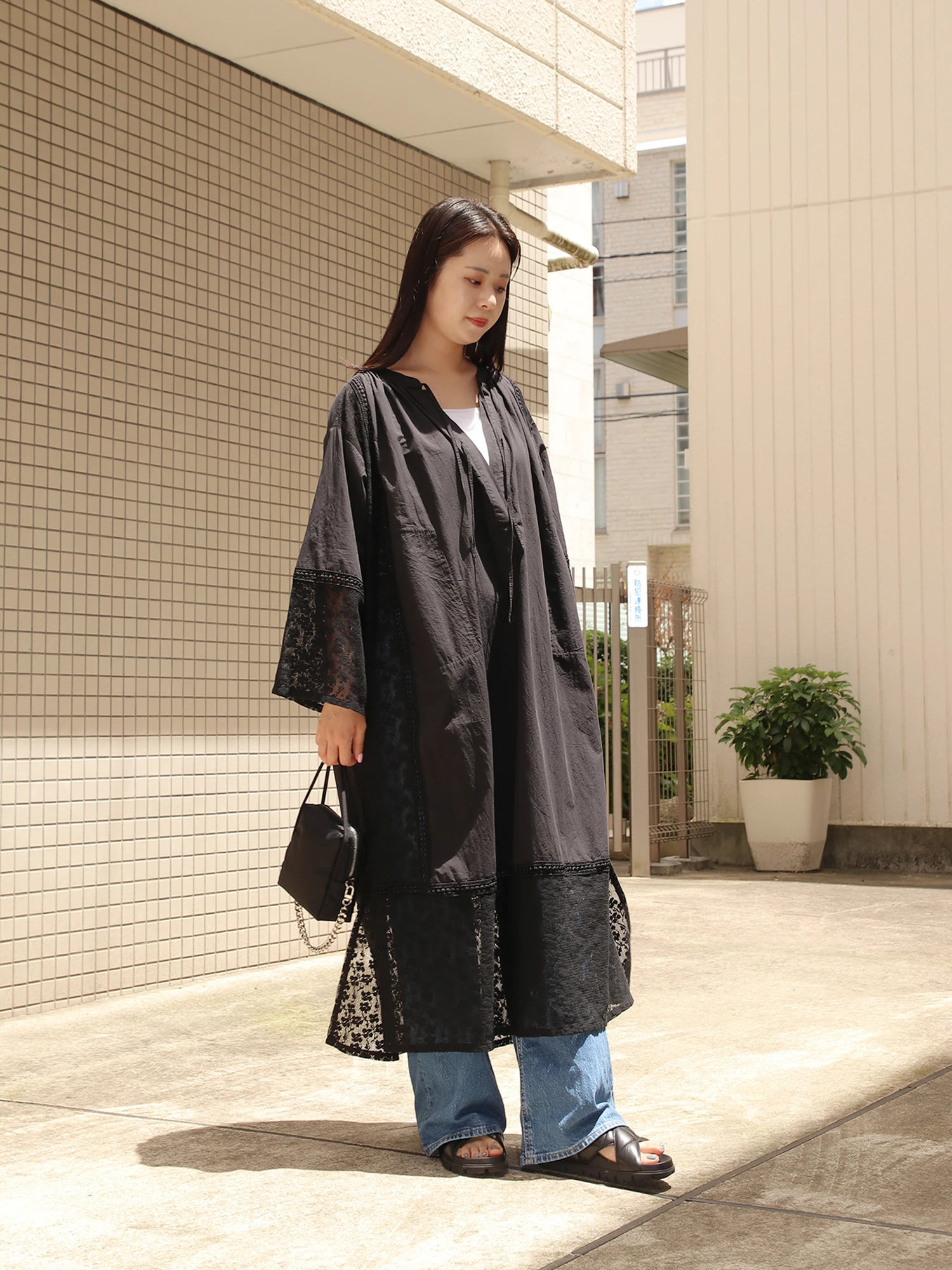 レースコンビロングワンピース / Brown&Street（ブラウンアンド