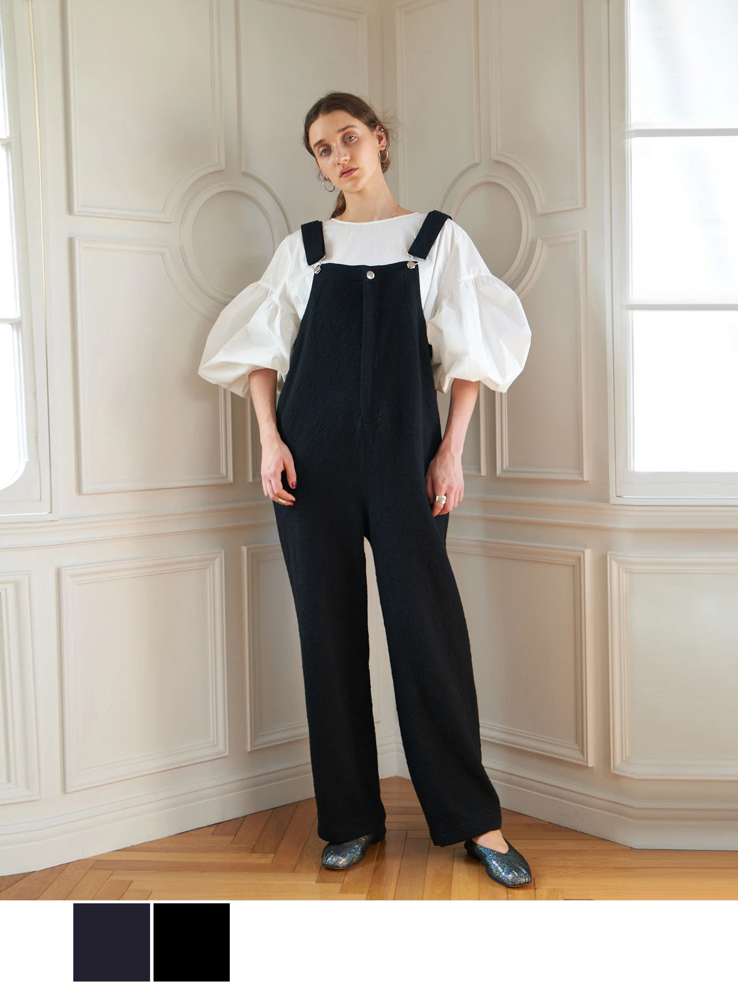 Brown and Street サロペット ジャガードフラワーオーバーオール / Brown&Street（ブラウン