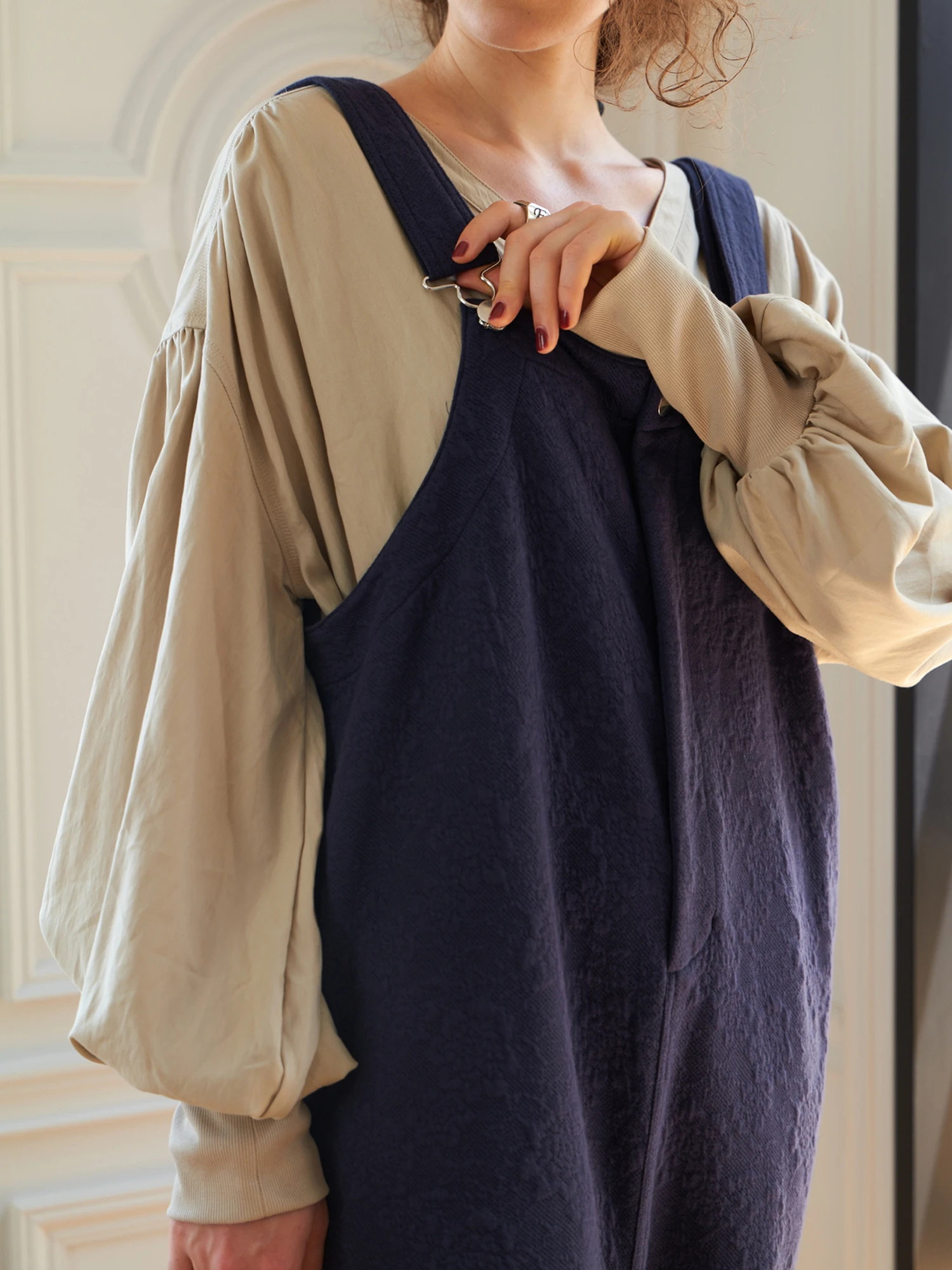 Brown and Street サロペット ジャガードフラワーオーバーオール / Brown&Street（ブラウン