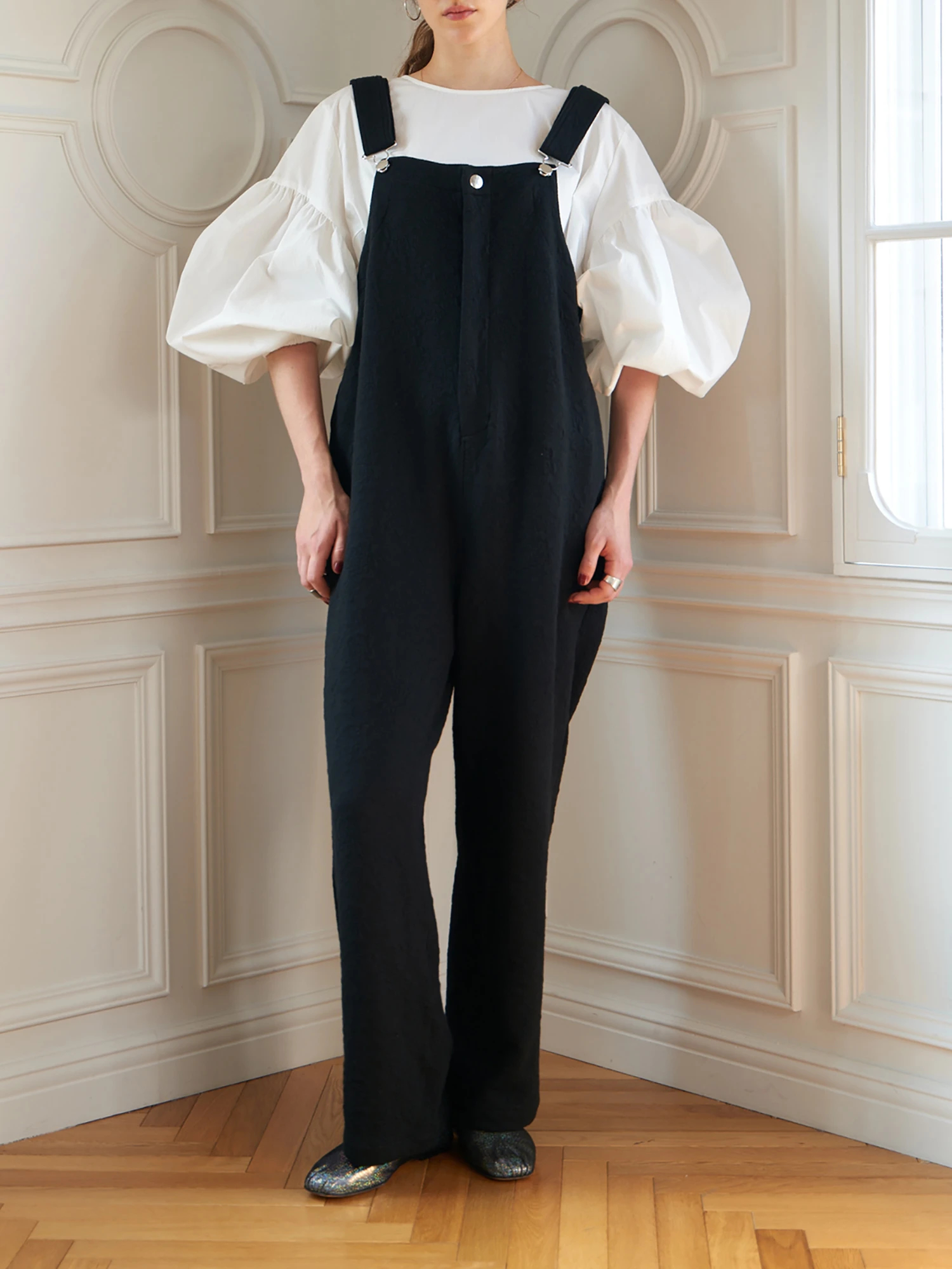 イエナ　フラワー　オーバーオール IENA LA BOUCLE サロペット オーバーオール 綿ツイルフラワー