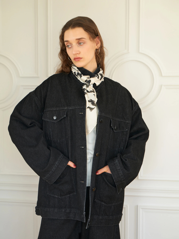 AP STUDIO ブラックオーバーサイズデニムジャケット AP STUDIO ブラックオーバーサイズデニムジャケット AP STUDIO