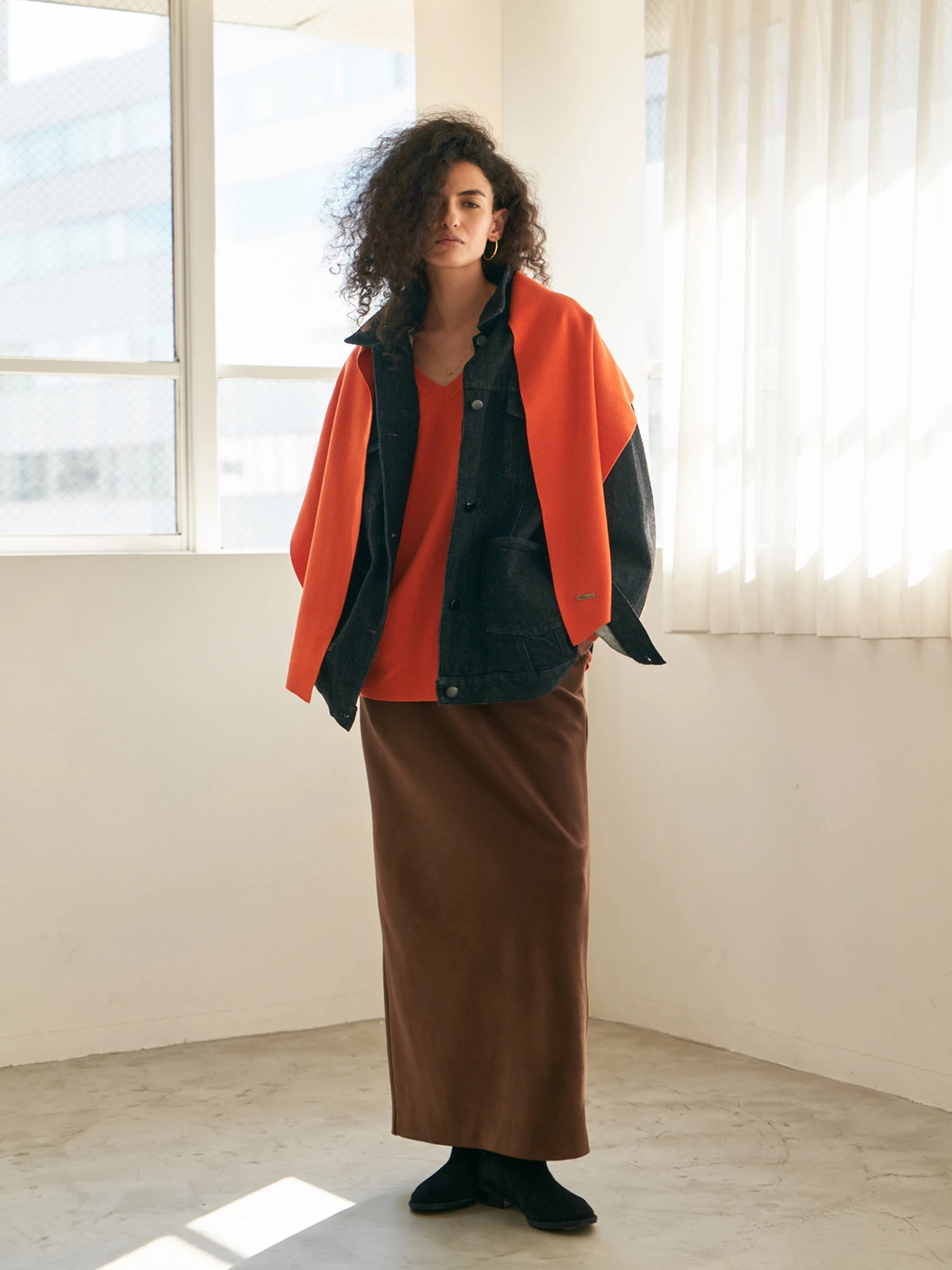 大人っぽい/体型カバー】オーバーサイズデニムジャケット