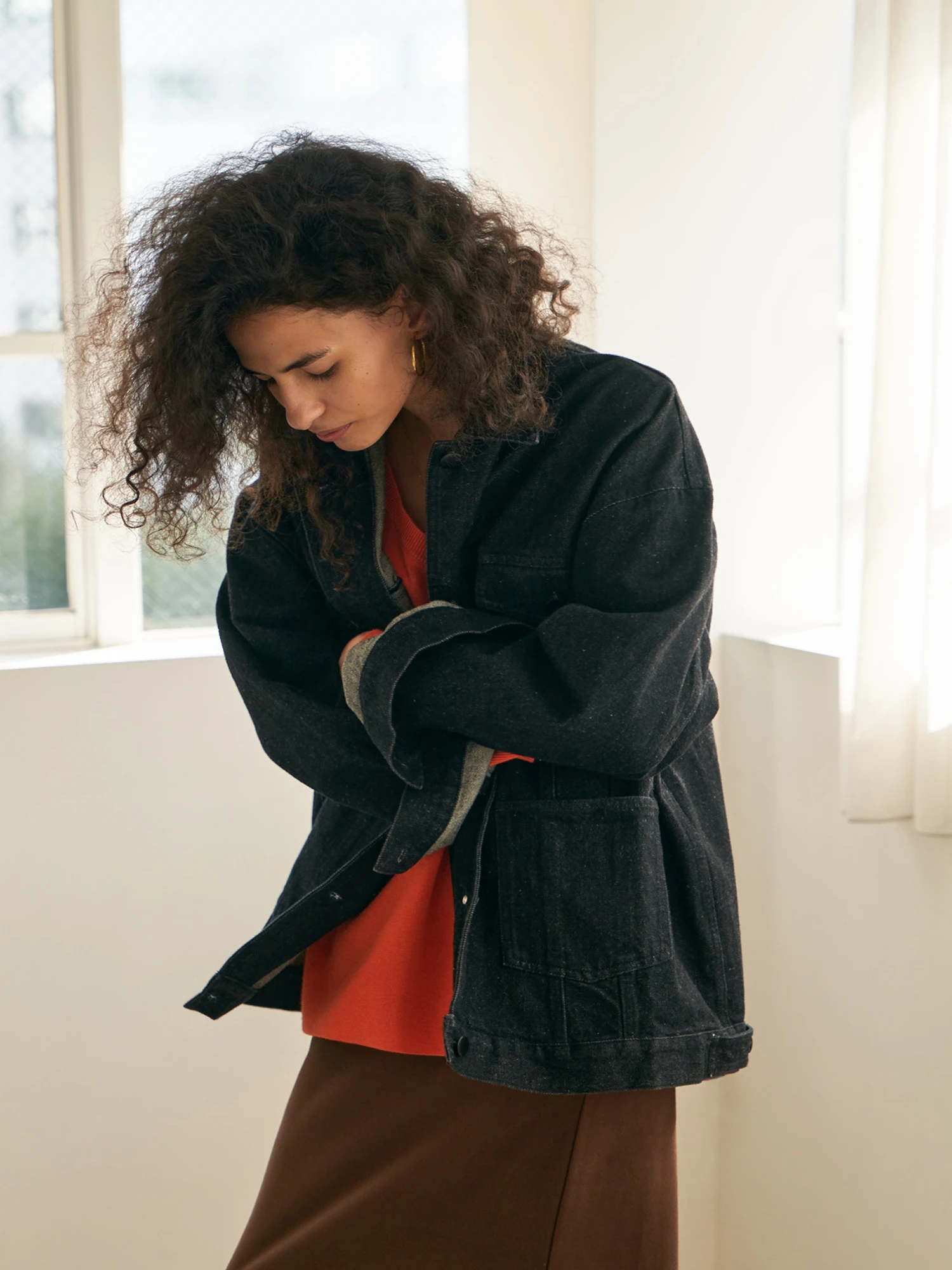 大人っぽい/体型カバー】オーバーサイズデニムジャケット