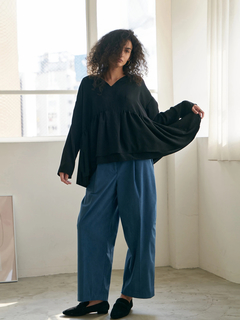 Brown&Street(ブラウンアンドストリート) |【抜け感シルエット】 キーネックペプラムトップス