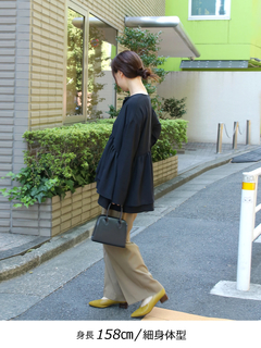 Brown&Street(ブラウンアンドストリート) |【抜け感シルエット】 キーネックペプラムトップス