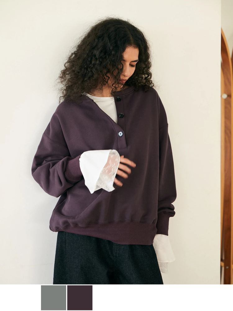 Brown&Street(ブラウンアンドストリート) |【きれいめ顔のカジュアル】ヘンリーネックスウェット