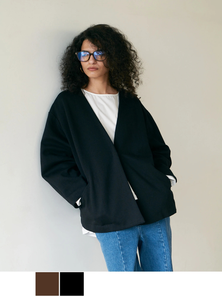 Brown&Street(ブラウンアンドストリート) |【軽やかな“大人の羽織り”】Ｖネックカットソージャケット