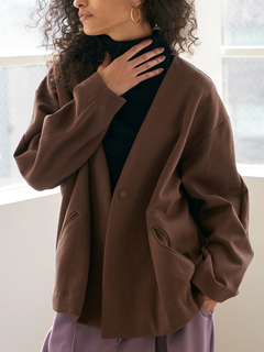 Brown&Street(ブラウンアンドストリート) |【軽やかな“大人の羽織り”】Ｖネックカットソージャケット