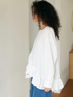 Brown&Street(ブラウンアンドストリート) |【腰まわりカバー】ヘムフリルシャツトップス