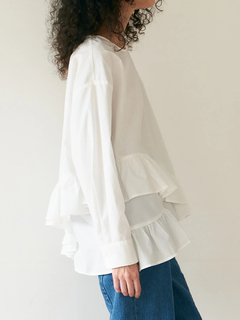 Brown&Street(ブラウンアンドストリート) |【腰まわりカバー】ヘムフリルシャツトップス