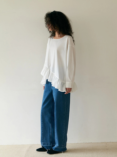 Brown&Street(ブラウンアンドストリート) |【腰まわりカバー】ヘムフリルシャツトップス