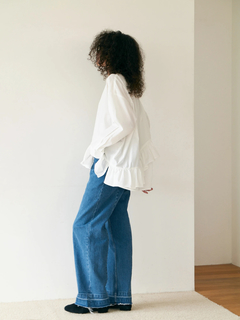 Brown&Street(ブラウンアンドストリート) |【腰まわりカバー】ヘムフリルシャツトップス