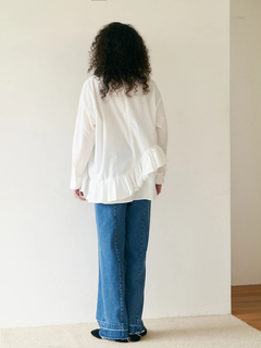 Brown&Street(ブラウンアンドストリート) |【腰まわりカバー】ヘムフリルシャツトップス