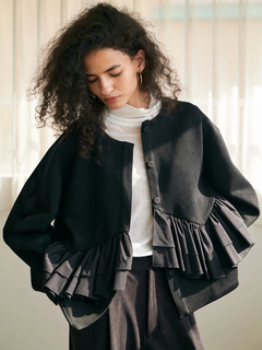 Brown&Street(ブラウンアンドストリート) |【着映え・腰回りカバー】フリルポンチジャケット