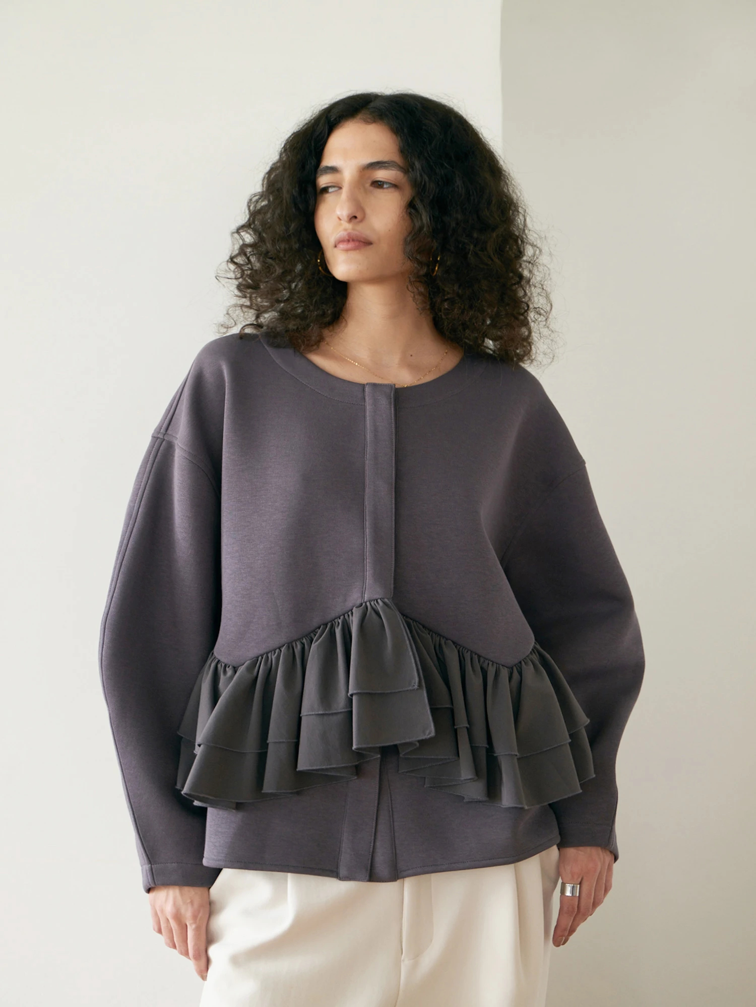 着映え・腰回りカバー】フリルポンチジャケット / Brown&Street