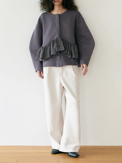 Brown&Street(ブラウンアンドストリート) |【着映え・腰回りカバー】フリルポンチジャケット