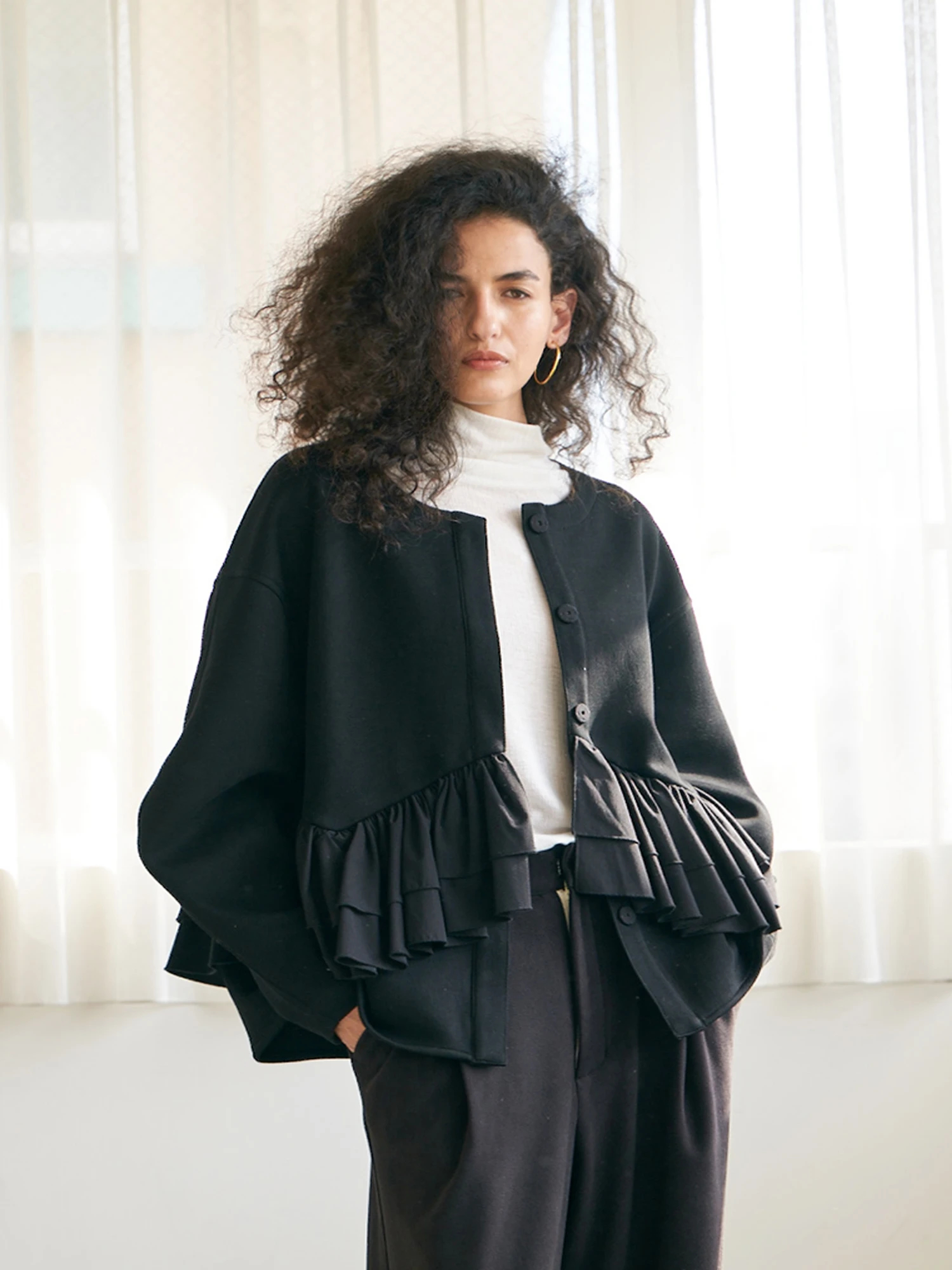 着映え・腰回りカバー】フリルポンチジャケット / Brown&Street