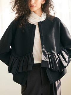 Brown&Street(ブラウンアンドストリート) |【着映え・腰回りカバー】フリルポンチジャケット