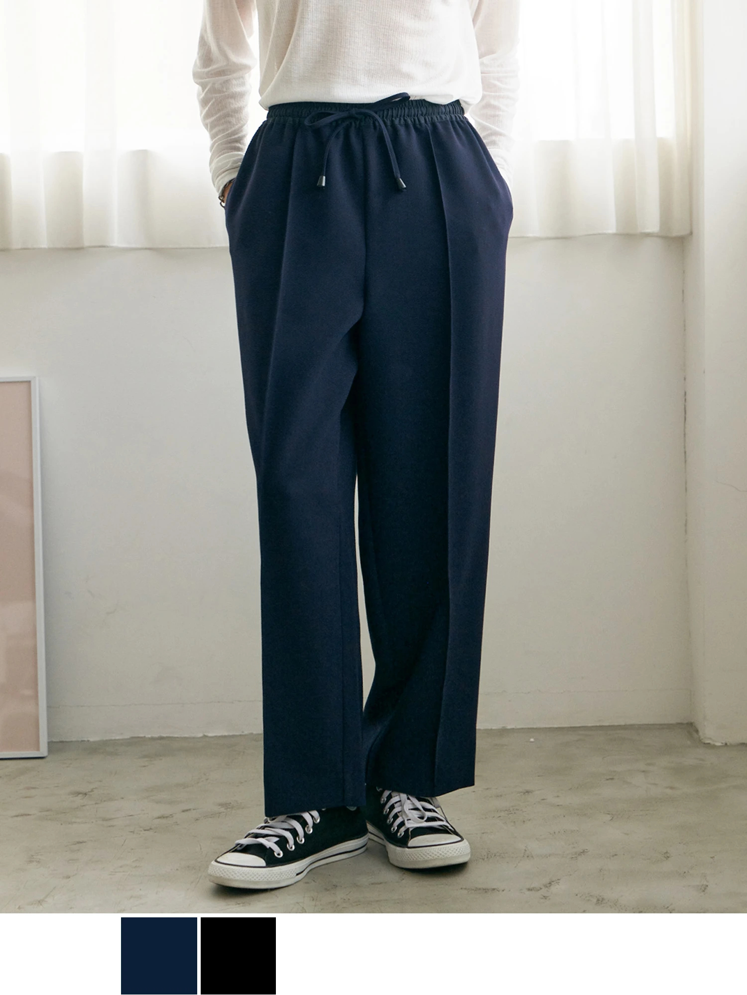 ウエストゴム/万能パンツ】コントラストイージーパンツ / Brown&Street