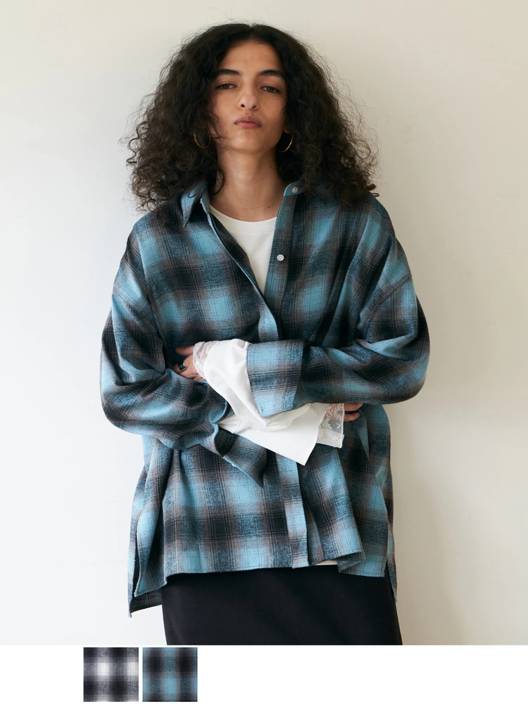 Brown&Street(ブラウンアンドストリート) |【ワイドなサイズ/長めの着丈】フランネルチェックシャツ