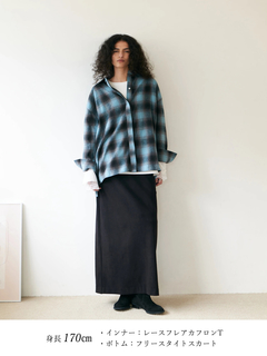 Brown&Street(ブラウンアンドストリート) |【ワイドなサイズ/長めの着丈】フランネルチェックシャツ