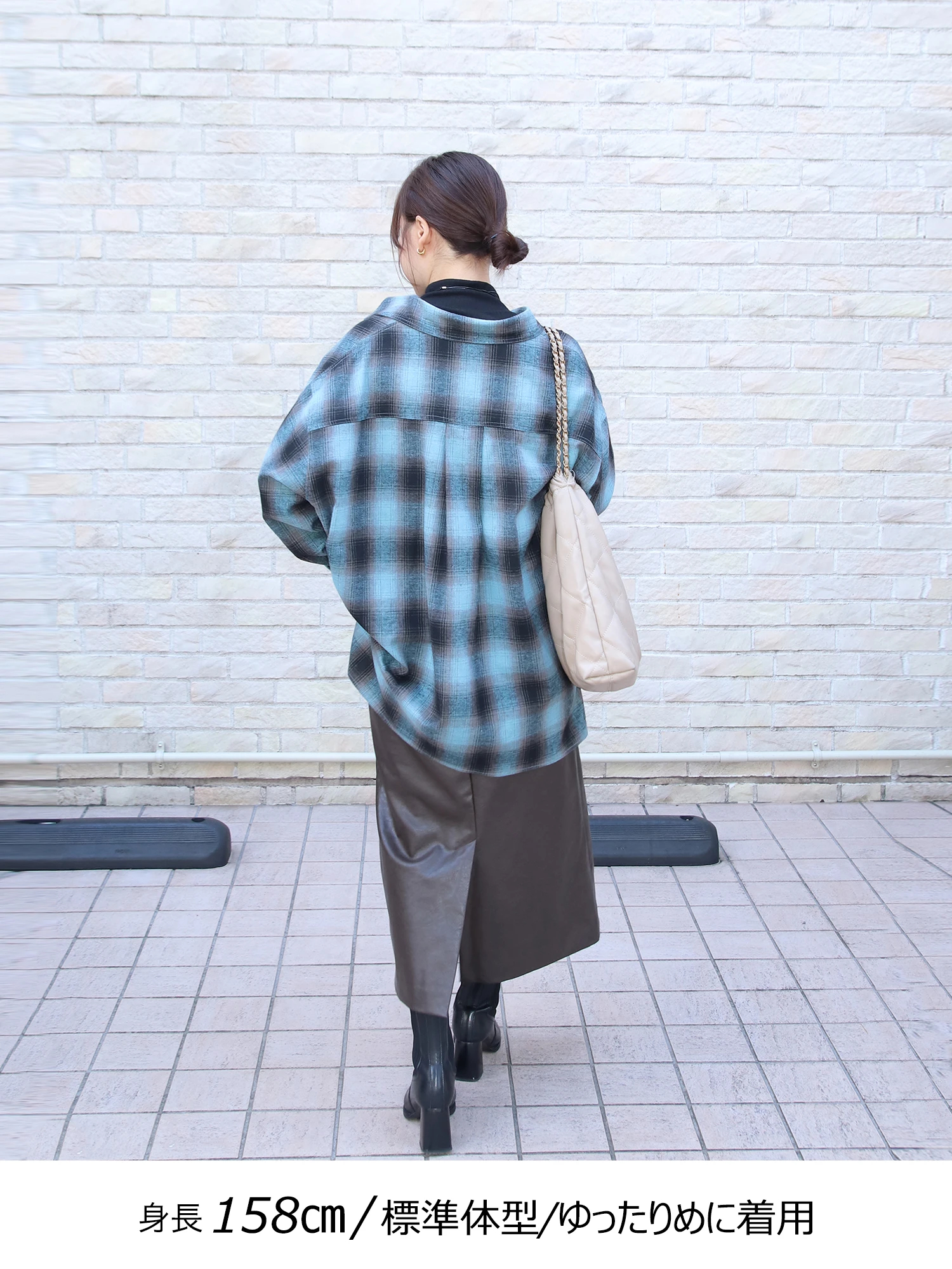 ワイドなサイズ/長めの着丈】フランネルチェックシャツ / Brown&Street