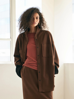 Brown&Street(ブラウンアンドストリート) |【暖かい/体型カバー】フリースオーバーサイズシャツ