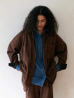 Brown&Street(ブラウンアンドストリート) |【暖かい/体型カバー】フリースオーバーサイズシャツ