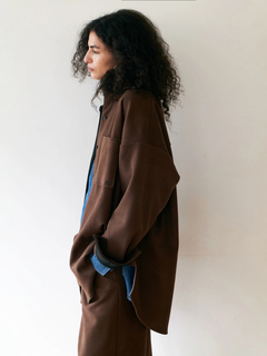 Brown&Street(ブラウンアンドストリート) |【暖かい/体型カバー】フリースオーバーサイズシャツ