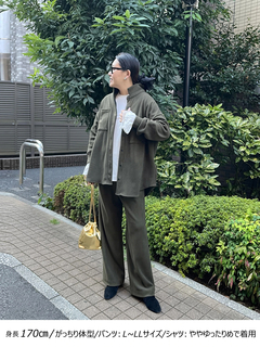 Brown&Street(ブラウンアンドストリート) |【暖かい/体型カバー】フリースオーバーサイズシャツ