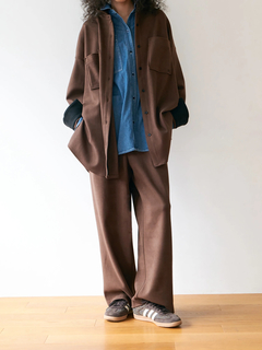 Brown&Street(ブラウンアンドストリート) |【暖かい/美脚】フリースセミストレートパンツ