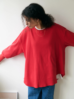 Brown&Street(ブラウンアンドストリート) |【長め丈/デイリーウェア】オーバーワッフルトップス