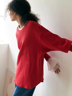 Brown&Street(ブラウンアンドストリート) |【長め丈/デイリーウェア】オーバーワッフルトップス