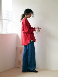 Brown&Street(ブラウンアンドストリート) |【長め丈/デイリーウェア】オーバーワッフルトップス